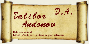 Dalibor Andonov vizit kartica